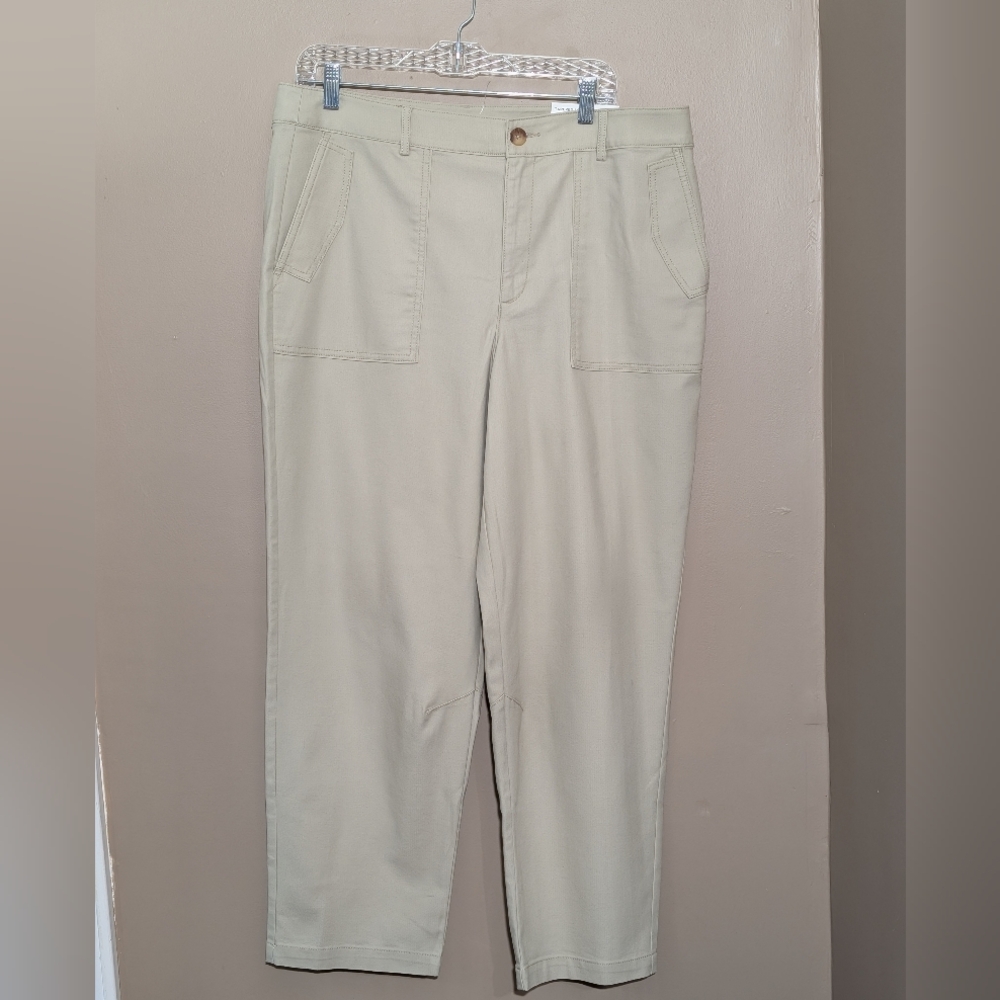 Loft Tapered Leg Pants, Size:14, Color:Tan